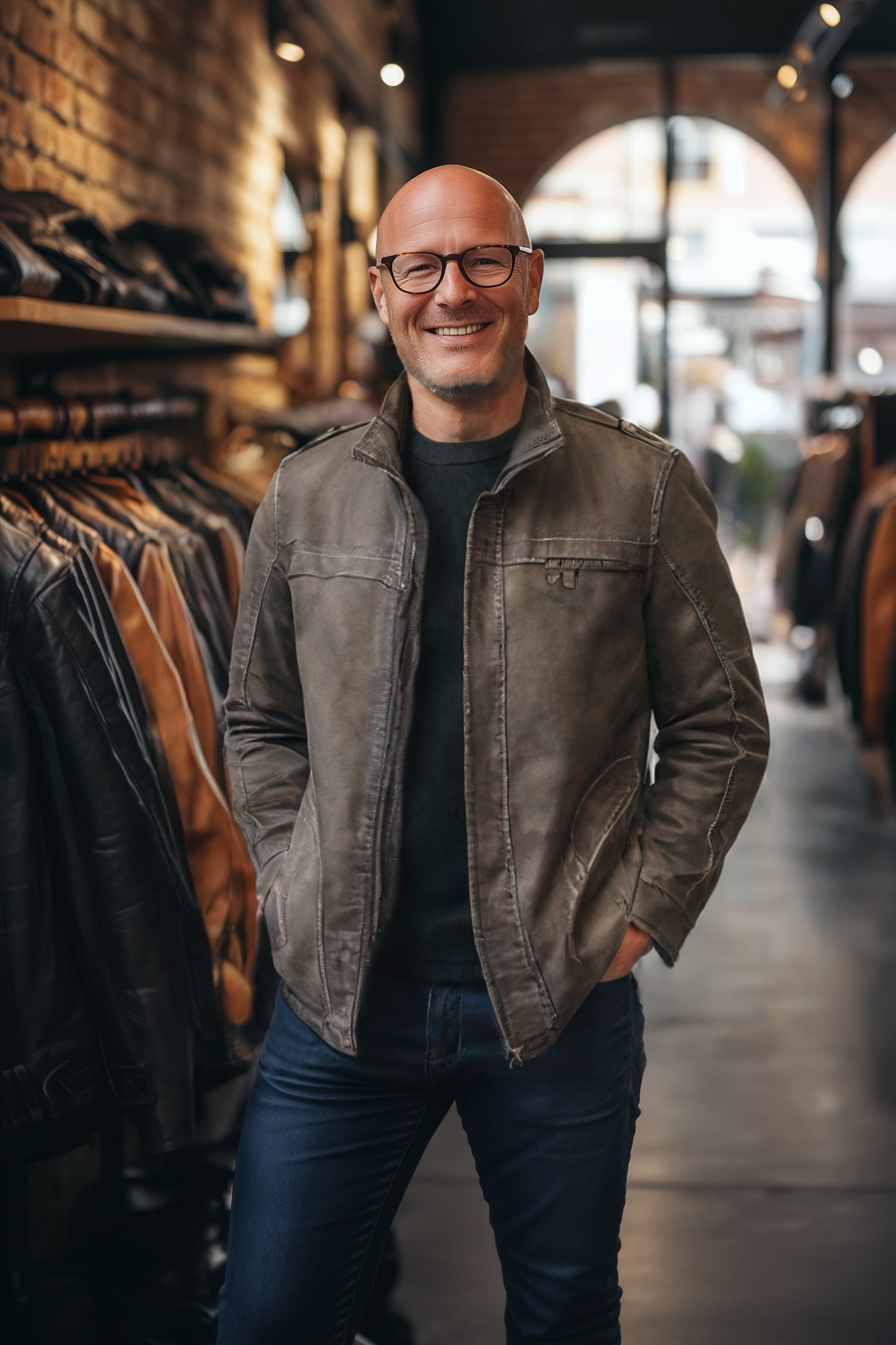 Urban Nomad - Elegant Leather Jacket for a Free and Adventurous Style