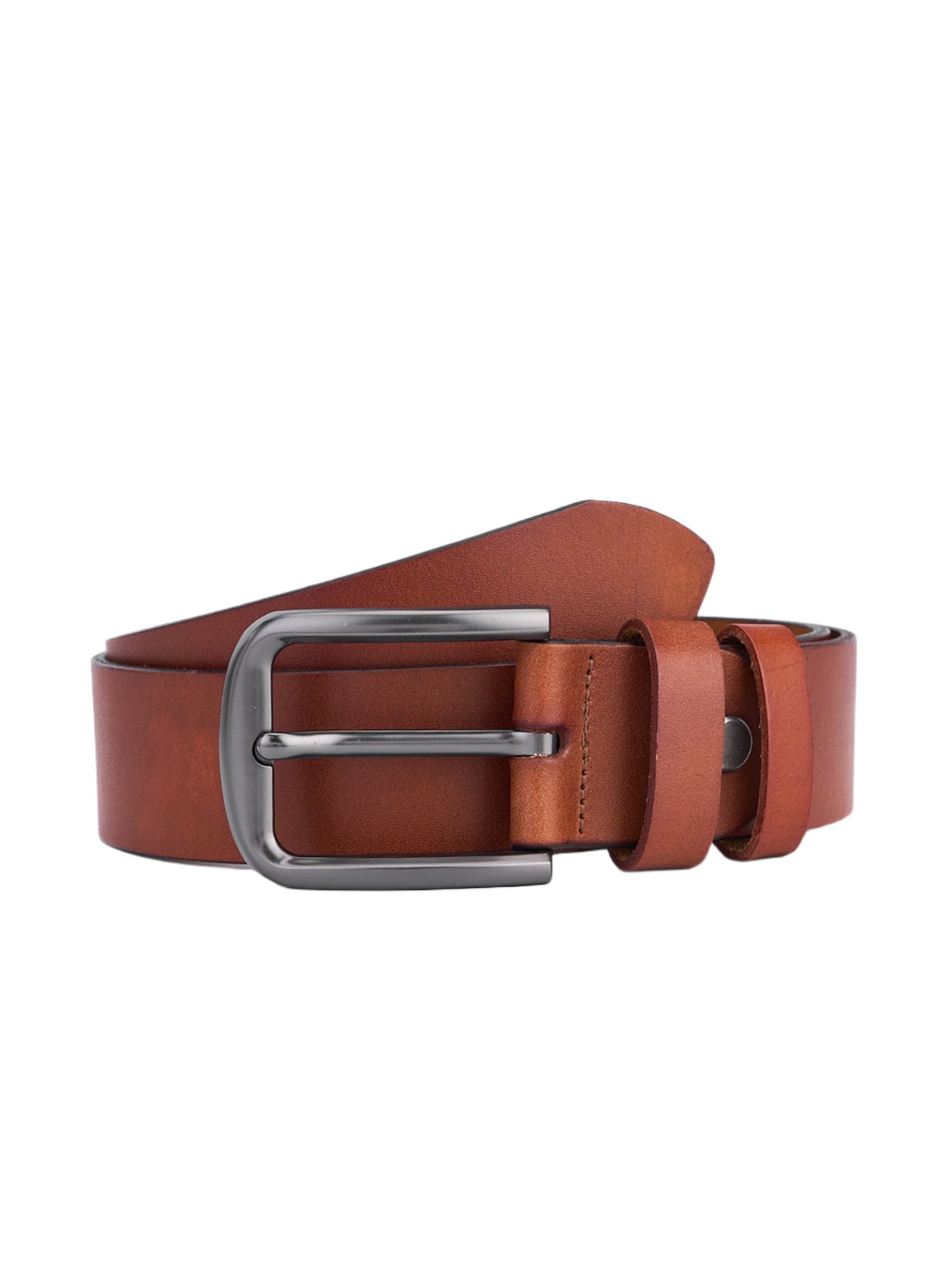 Set of 4 luxury round belts - full leather in dark brown - premium men's dress belts for a timeless style