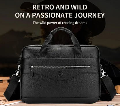 Leather Briefcase Crossbody Bag  | CHICAGO
