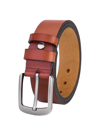 Elegant Brown Round Leather Strap – Fully Leather & Durable Men's Accessory
