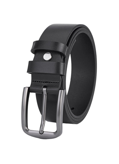 Luxury Pair of Leather Belts - Black & Brown - Full Leather & Sustainable - Premium Men's Belts for Style and Comfort