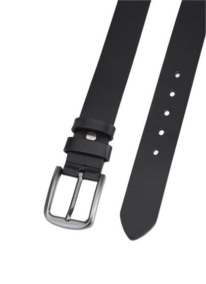 Luxury Black Calfskin Leather Belt for Men – High-Quality Full Leather Durable Leather Belt with Premium Craftsmanship