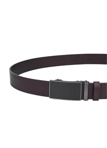 Luxury Brown Full-Grain Leather Belt with Automatic Clasp – Genuine Leather Leather Pants Belt for Durability and Elegance