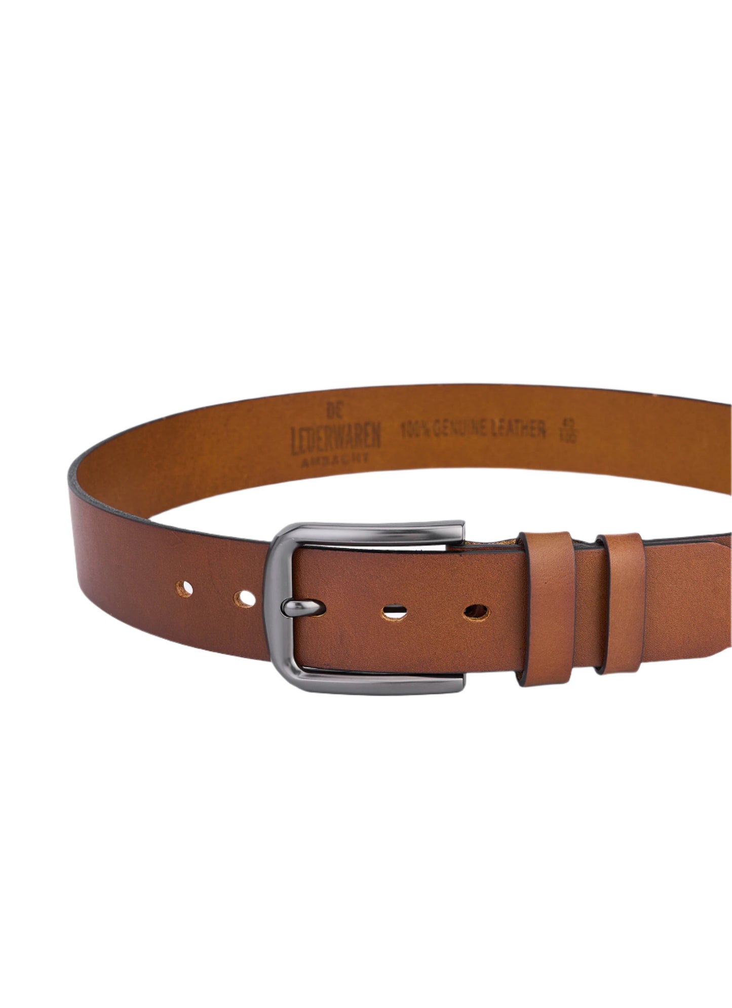 Luxury Cognac Rundleer Belt - Premium Full Leather for Comfort and Durability - Men's High-Quality Belt