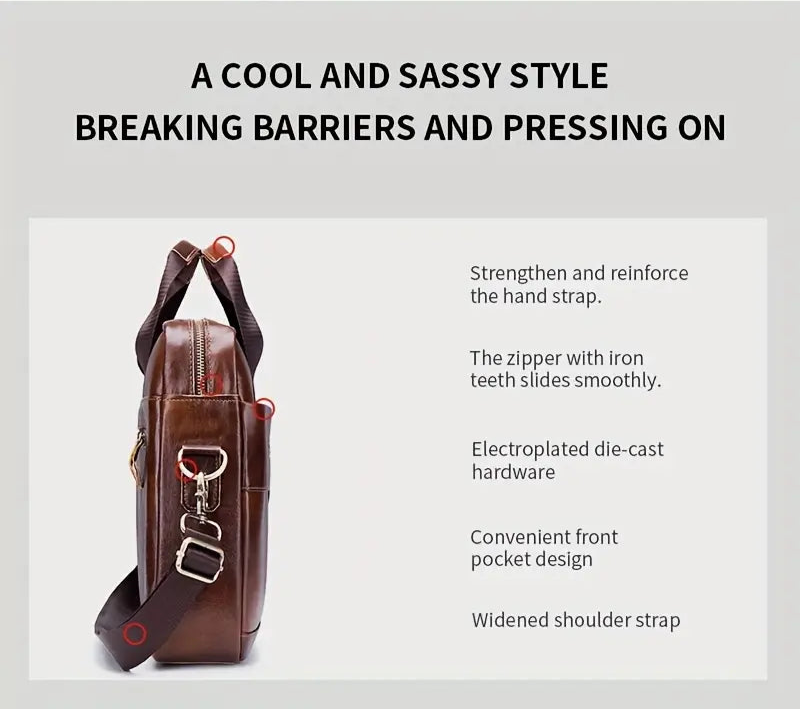 Leather Briefcase Crossbody Bag  | CHICAGO