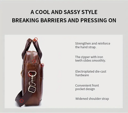 Leather Briefcase Crossbody Bag  | CHICAGO
