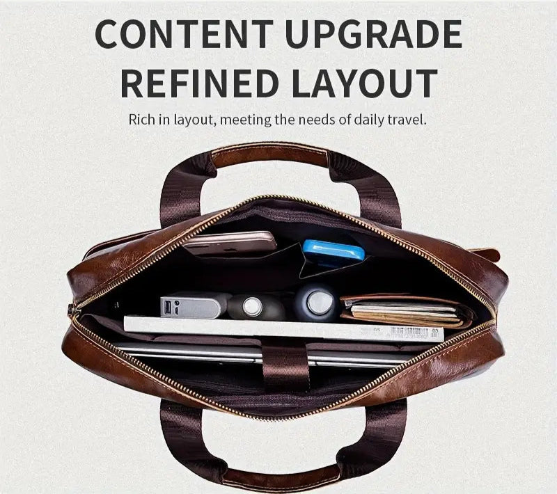 Leather Briefcase Crossbody Bag  | CHICAGO