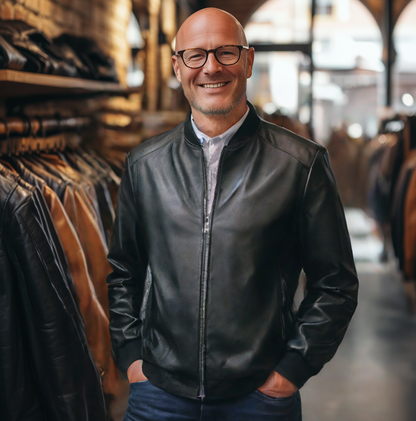 Starlit Rebel - Elegant Leather Jacket for a Bold Style