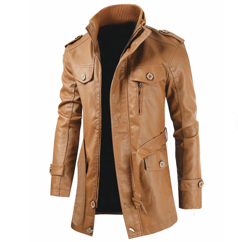 Elegant Protection with the Puffer Nightshade Guard Leather Jacket