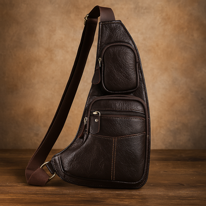 Adjustable Vintage Leather Sling Bag | TUCSON