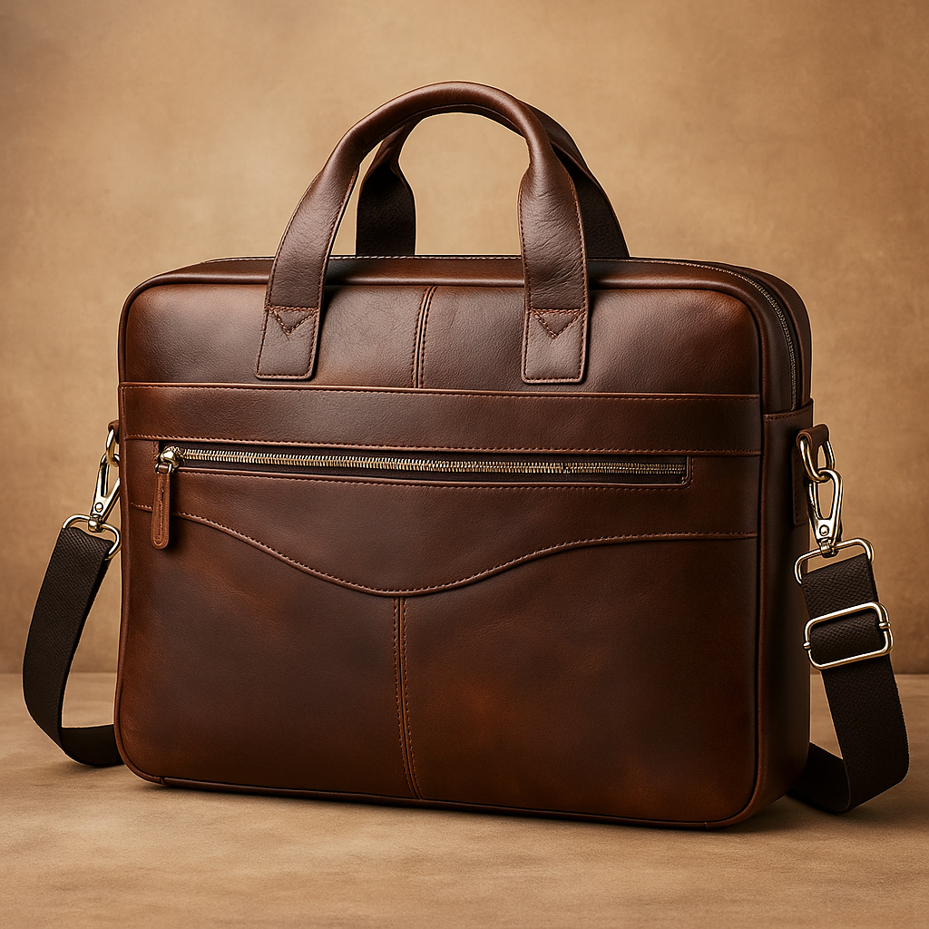 Leather Briefcase Crossbody Bag  | CHICAGO