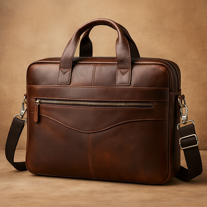 Leather Briefcase Crossbody Bag  | CHICAGO