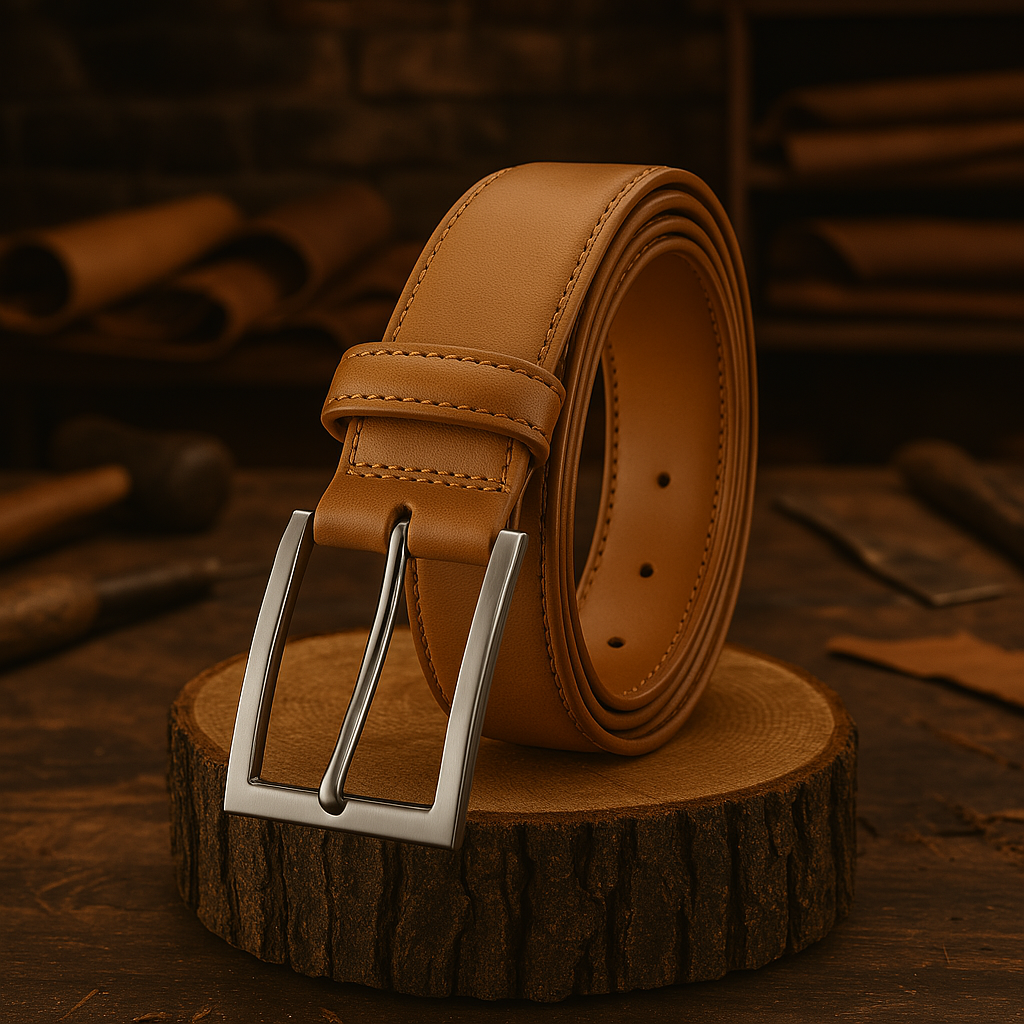 James Leather Belt Classic White Wild Brown