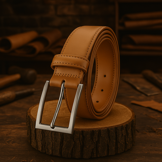 James Leather Belt Classic White Wild Brown