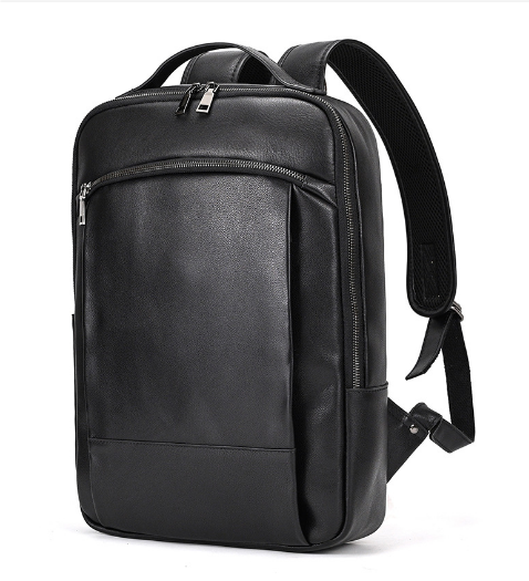 Black leather laptop backpack | BAMBURGH