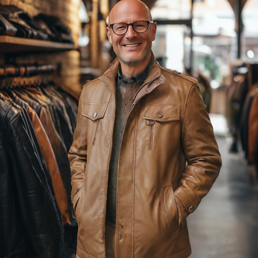 Elegant Protection with the Puffer Nightshade Guard Leather Jacket