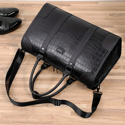 Premium Leather Weekender Duffle Bag | HUSTON