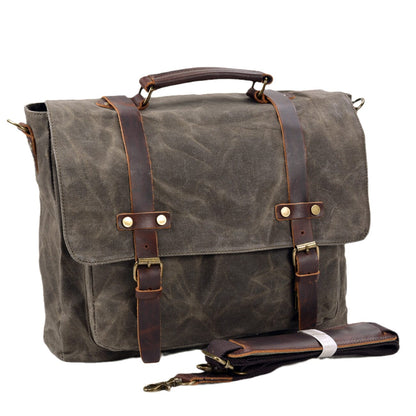 Canvas and Leather Messenger Bag | VANCOUVER