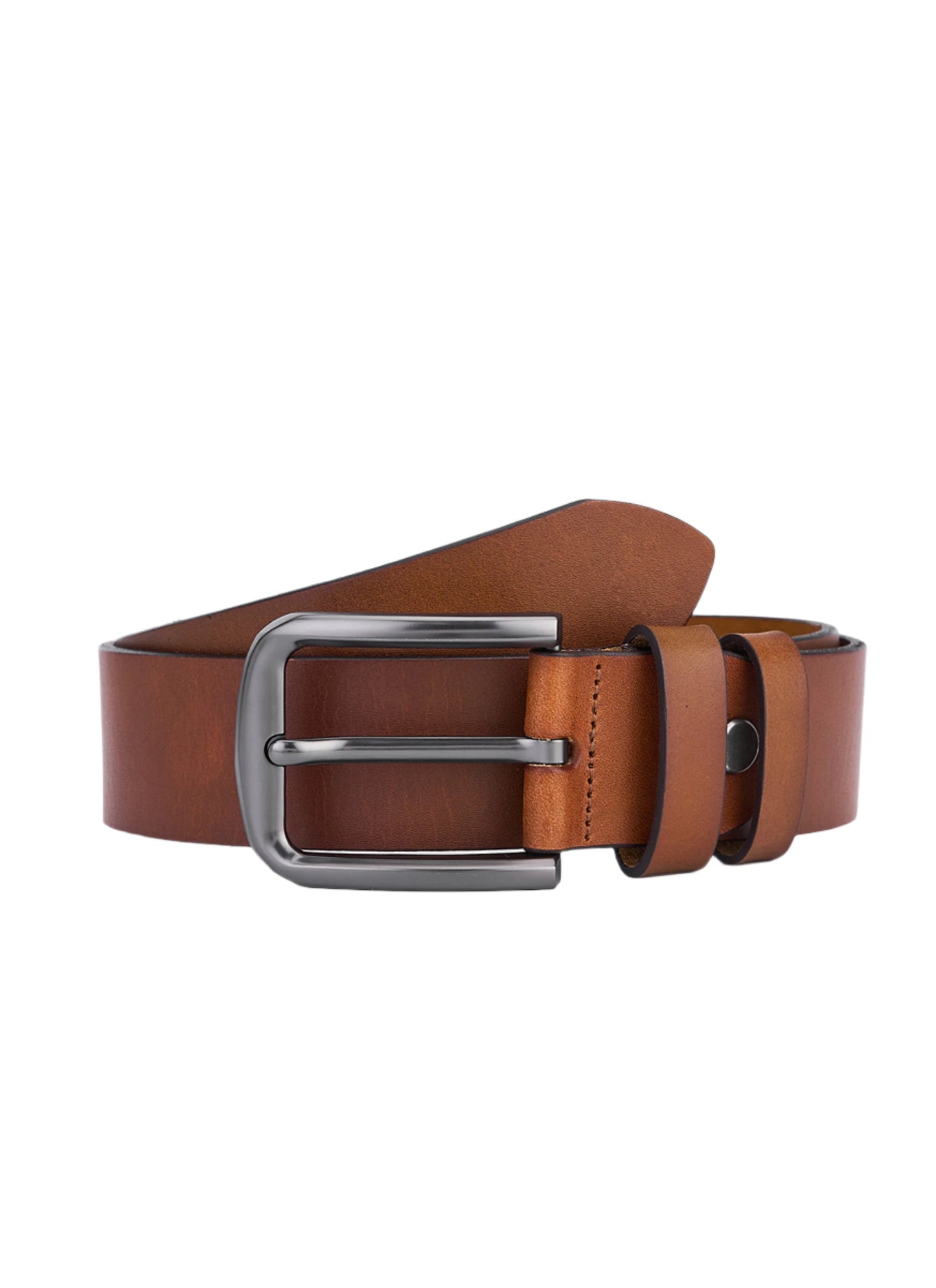 Set of 4 luxury round belts - full leather in dark brown - premium men's dress belts for a timeless style