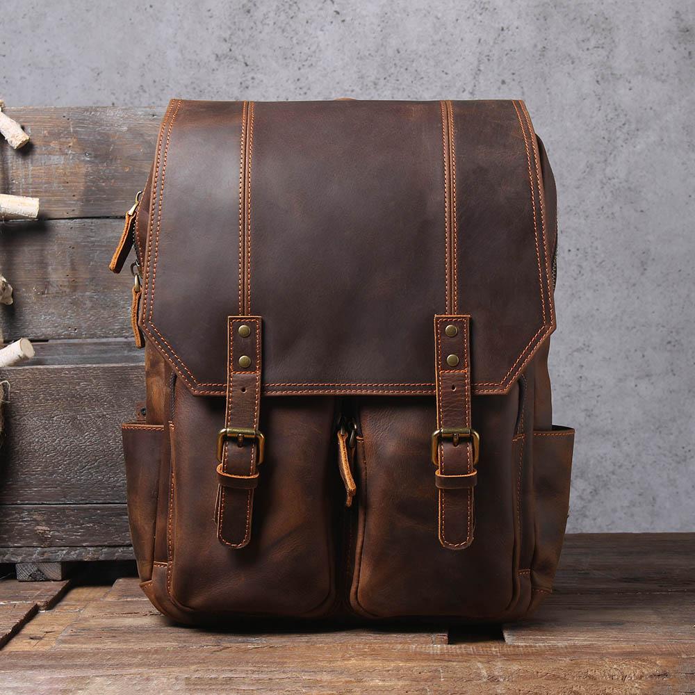 Brown Leather Backpack | BOSTON