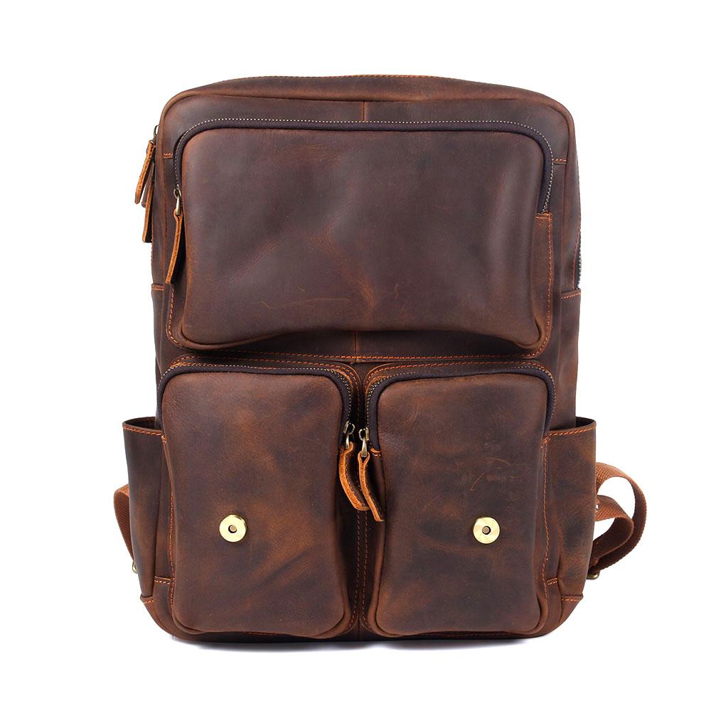 Brown Leather Backpack | BOSTON