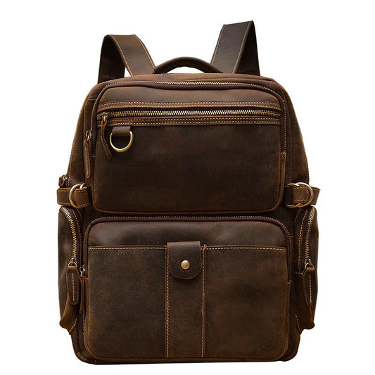 Brown Leather Backpack | BARCELONA
