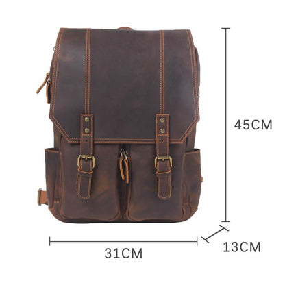 Brown Leather Backpack | BOSTON