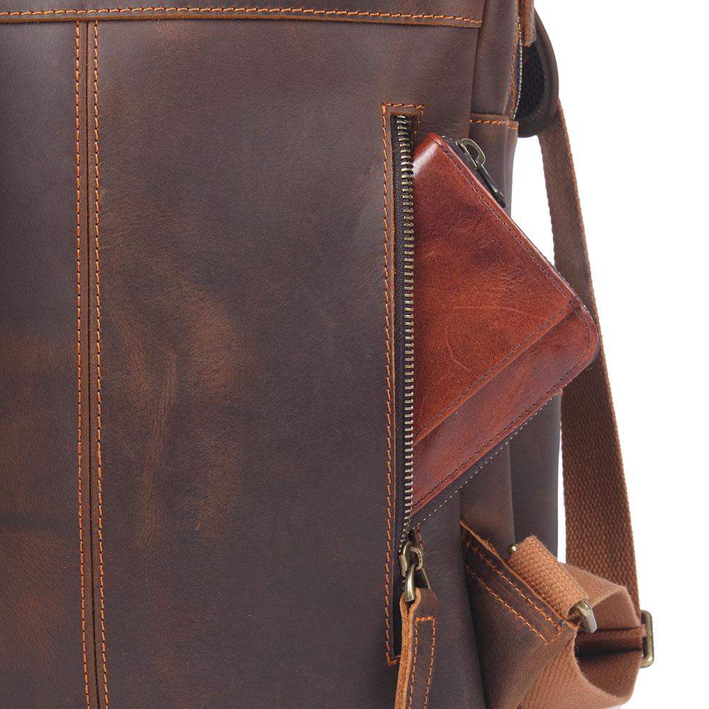Brown Leather Backpack | BOSTON