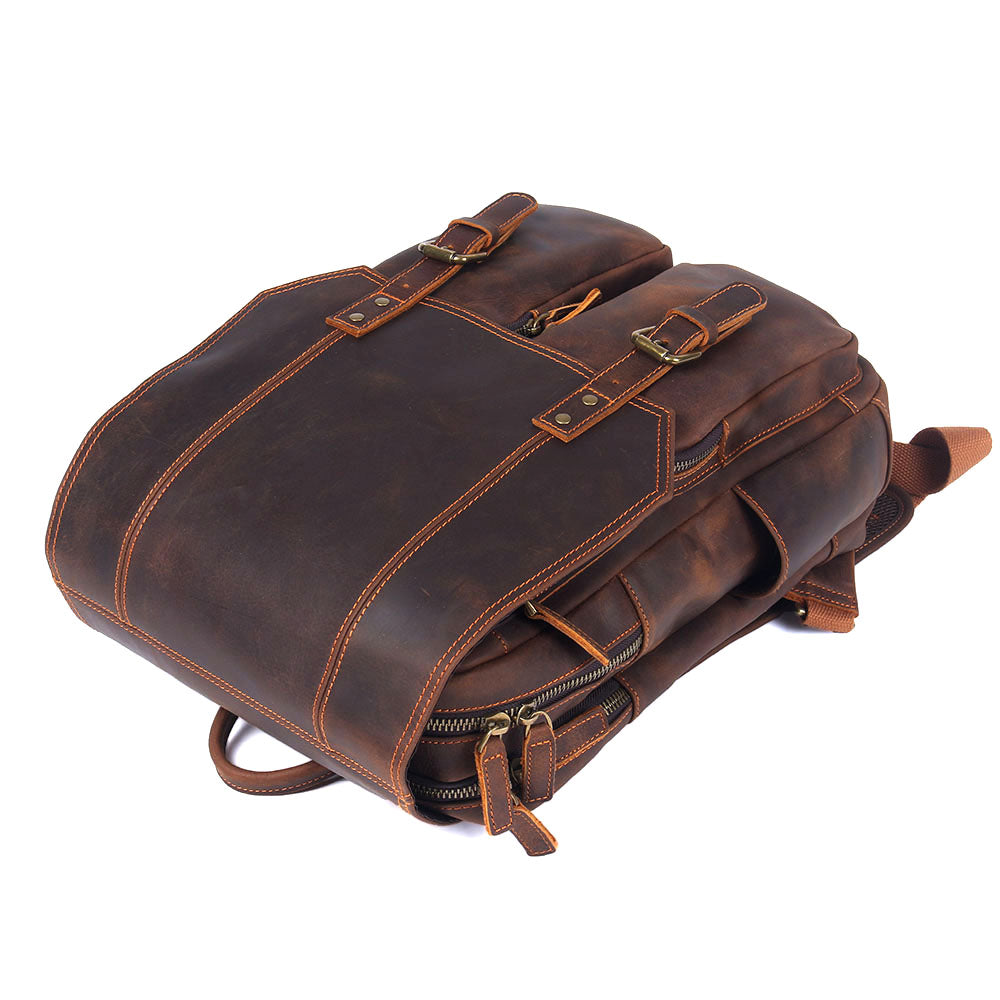 Brown Leather Backpack | BOSTON