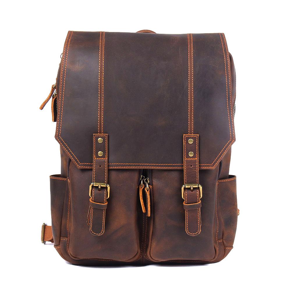 Brown Leather Backpack | BOSTON