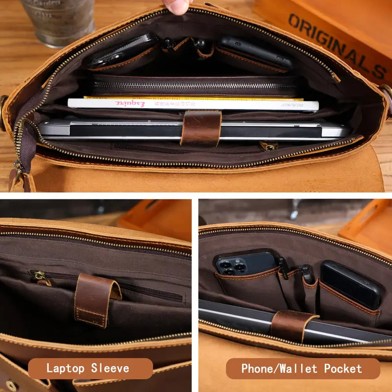 Retro Brown Messenger Bag | DENVER