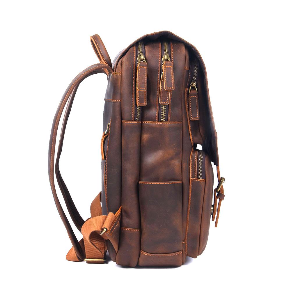 Brown Leather Backpack | BOSTON