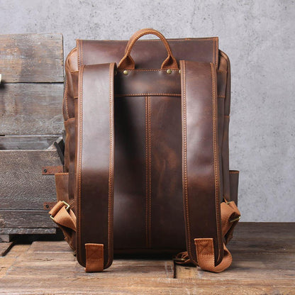 Brown Leather Backpack | BOSTON