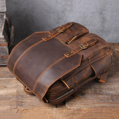 Brown Leather Backpack | BOSTON