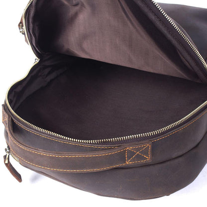 Hell Brown Leather Backpack | TOLEDO