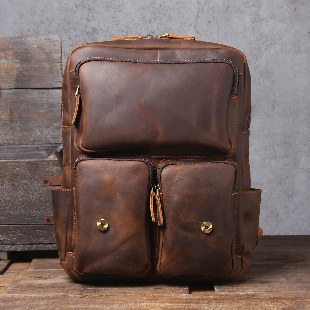 Brown Leather Backpack | BOSTON