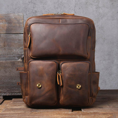 Brown Leather Backpack | BOSTON