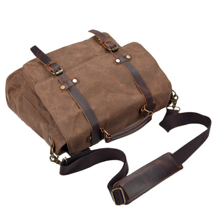 Canvas and Leather Messenger Bag | VANCOUVER