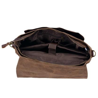 Canvas and Leather Messenger Bag | VANCOUVER